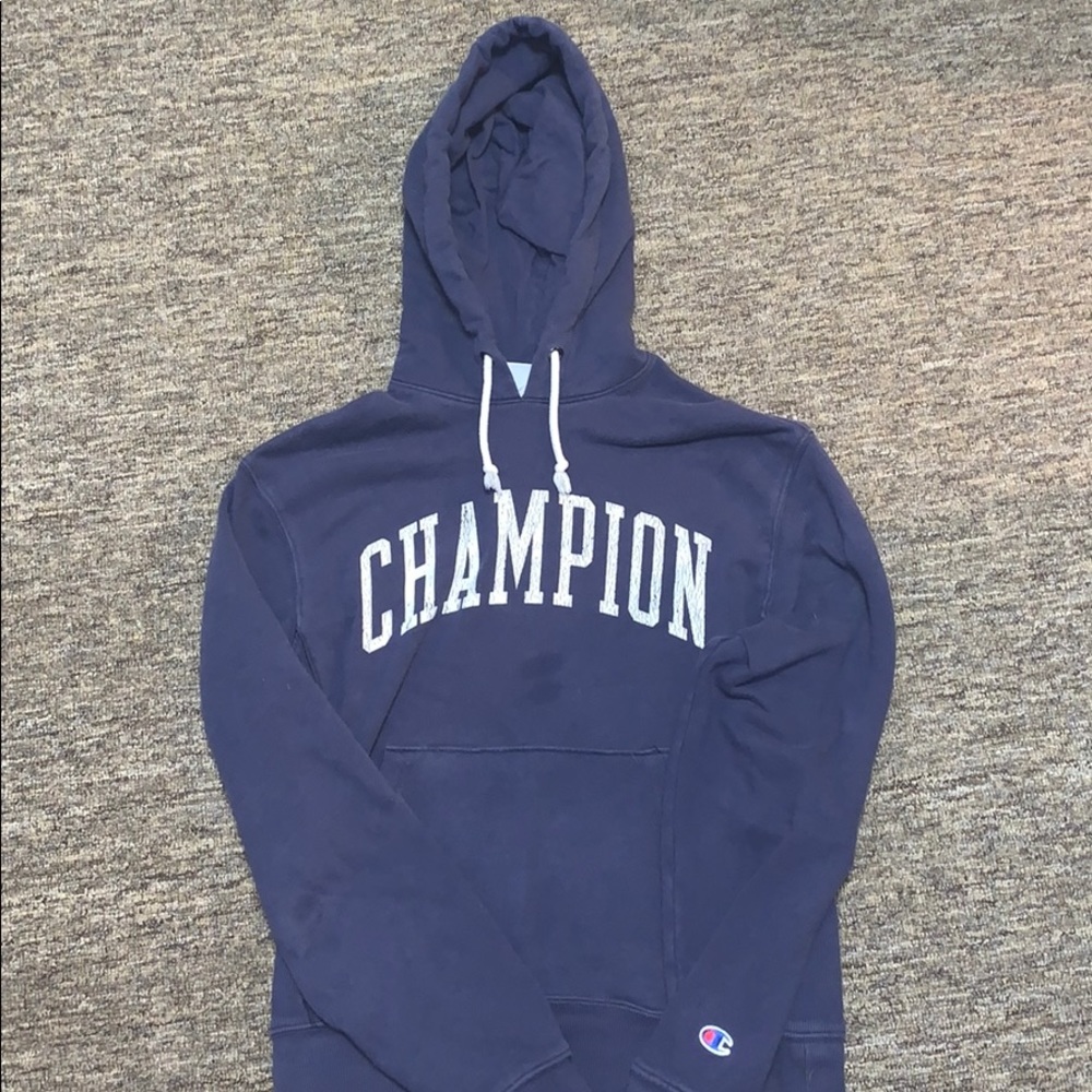 authtic navy champion hoodie
